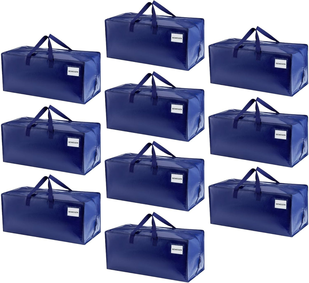 VENO 10-er Pack extra grosse Umzugstaschen mit Rucksackgurten, Umzugshelfer, starke Griffe und Reiss