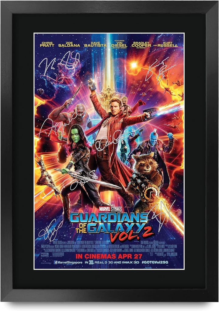 HWC Trading A3 FR Guardians of the Galaxy Vol 2 Chris Pratt und Cast Geschenke Printed Poster Autogr