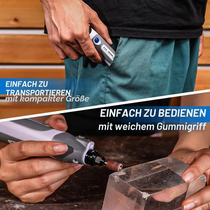 Multifunktionswerkzeug Akku Rotationswerkzeug Gravur Gerät Mini Schleifer: DEKOPRO 3.6V 70 Zubehör S