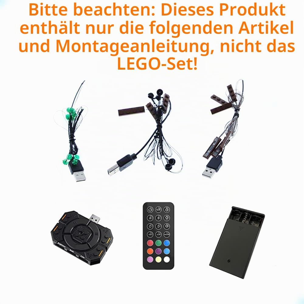 GEAMENT LED Licht-Set (Fernbedienung) Kompatibel mit Lego Baumhaus - Beleuchtungsset für Ideas 21318