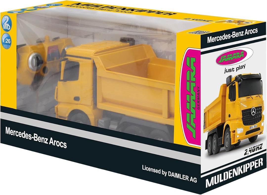 JAMARA 405108 - Muldenkipper Mercedes Arocs 1:26 2,4G - Kippmulde hoch / runter, Licht vorne, profil