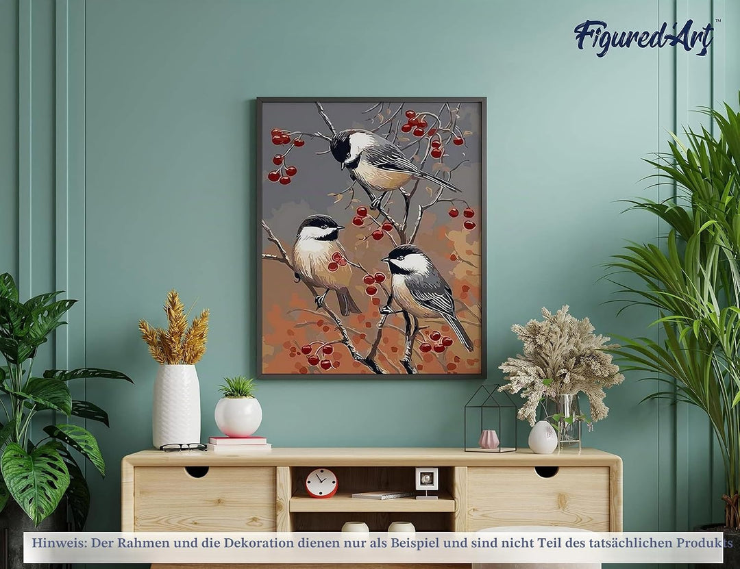 Figured'Art Malen Nach Zahlen Erwachsene Mit Rahmen Gesicht und Blumen - Paint by Numbers Basteln DI