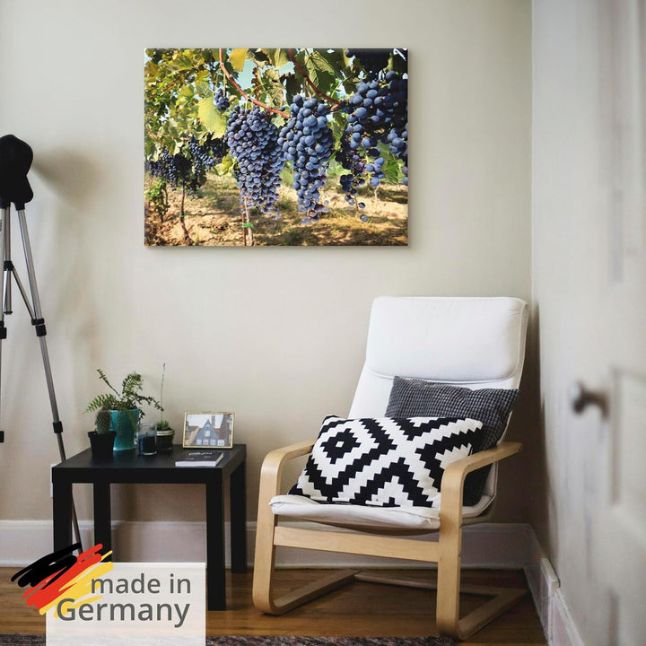 ARTland Leinwandbilder Wandbild Bild auf Leinwand 60x45 cm Natur Landschaft Toskana Weintrauben Früc