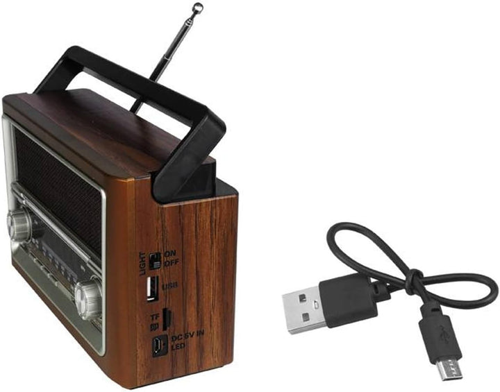 LTC Elma 118UBT Tragbares Radio mit Teleskopantenne und Bluetooth-Konnektivität, Retro-Radio, FM/AM/