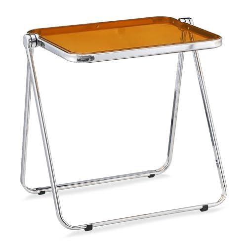 Klapptisch aus Acryl, transparent,- Leicht Faltbarer Design-Tisch für Wohnzimmer, Küche, Balkon-plat