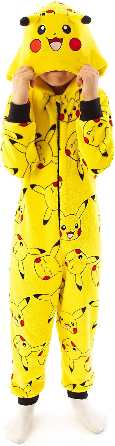 Pokémon Onesie Jungen | Kinder Pyjamas Pikachu Gelb 3D Ohren All In One Outfit | Gamer-Merchandise 9