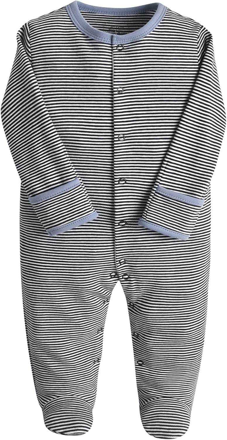 Baby Mädchen Schlafstrampler 3er Pack Jungen Pyjamas Baumwolle Overalls Strampler für 0-12 Monate, B