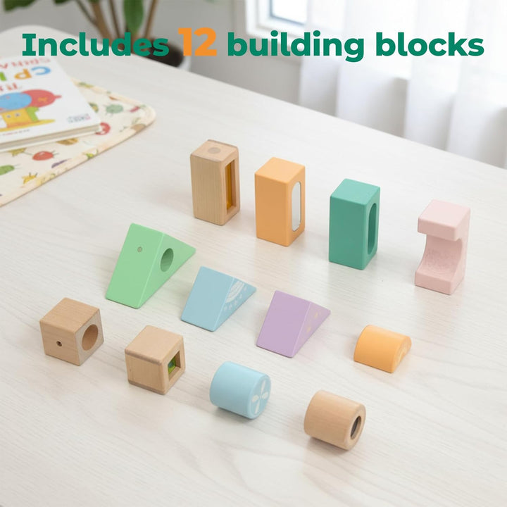 12 Stück Regenbogen Sound Komponenten Kinder Baby Stimme Block Spielzeug Set Bunte Bausteine Klangba