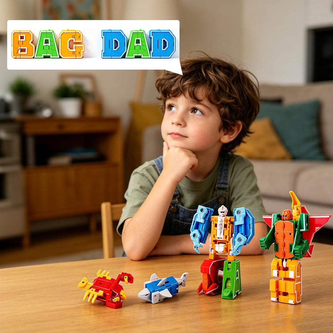26 Stück Alphabet Transforming Spielzeug, DIY Buchstaben Roboter Toy | A-Z Transformer Roboter für A