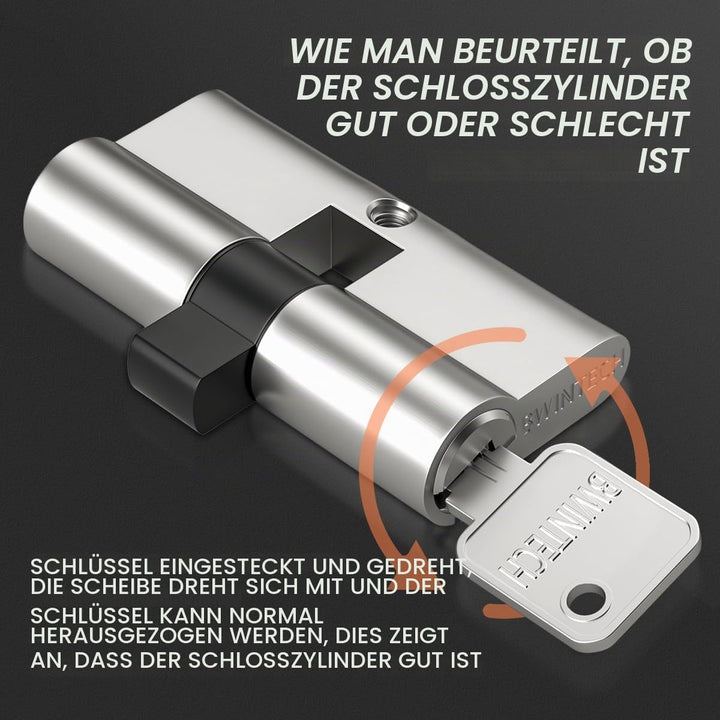 Bwintech 2 Stück Keyed Alike 35/35mm Euro Messingzylinder, 70mm Schlüssel/Schlüsselzylinderschloss m