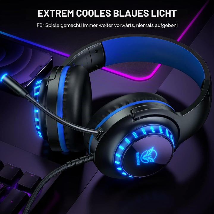 Pacrate Gaming Headset für PS4/PS5/Xbox One/PC/Nintendo Switch, PS4 Kopfhörer mit Kabel Xbox Headset