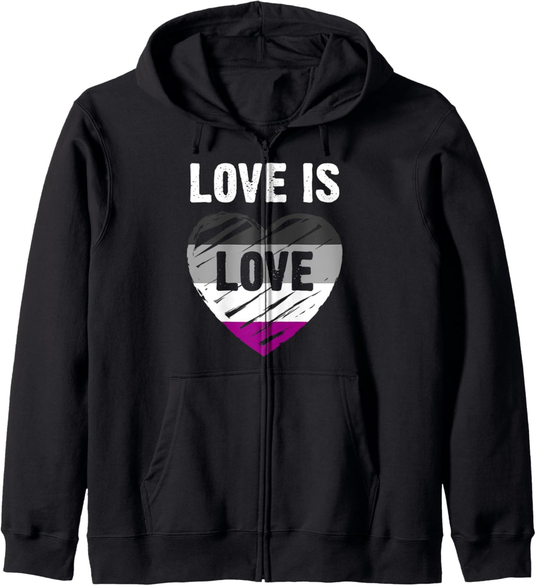 Asexuelle Flagge, Herz, Love is Love Kapuzenjacke