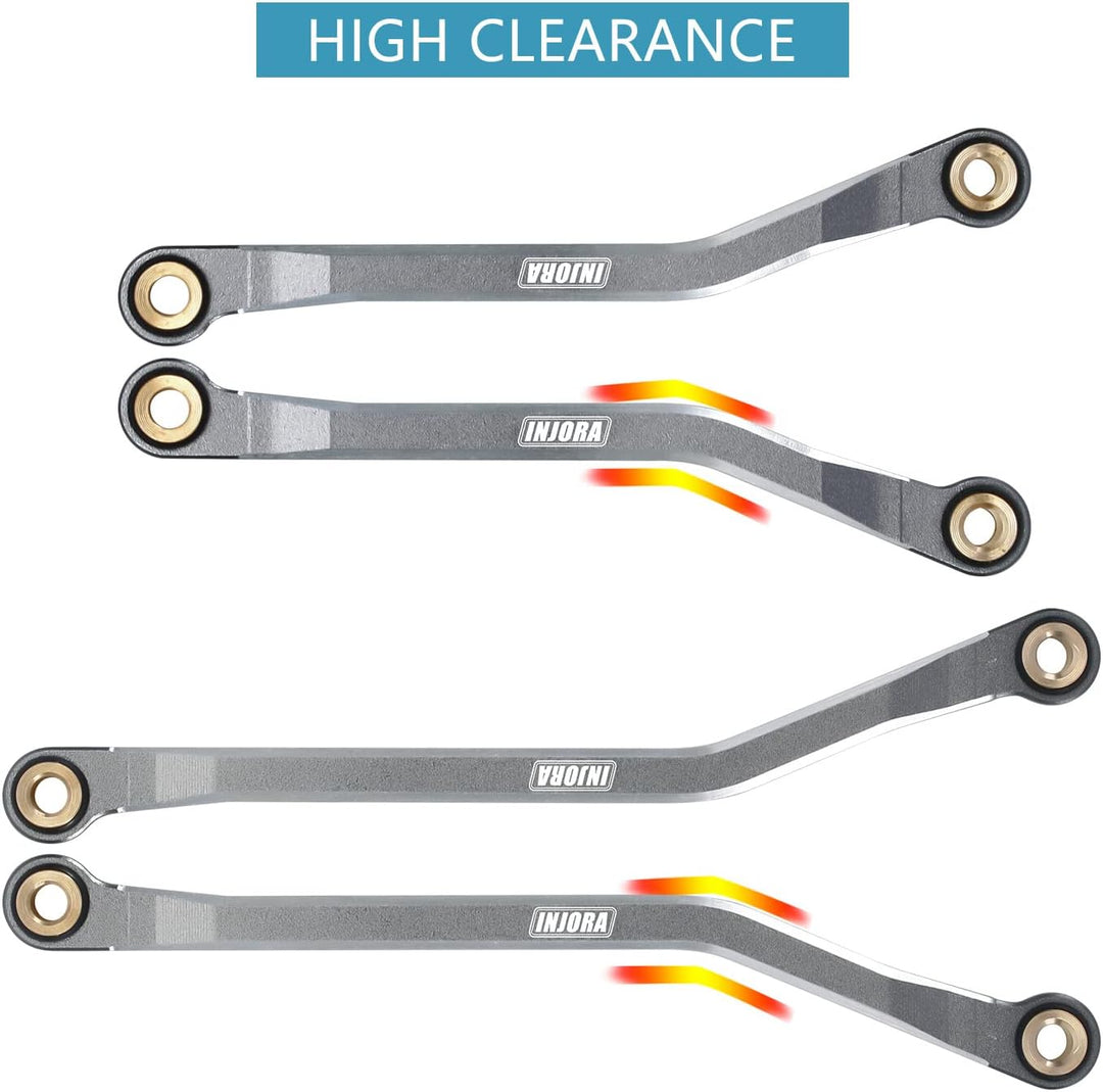 INJORA Hohe Clearance Links CNC Aluminium Link für 1/18 TRX4M Upgrade RC Crawler, Grau, Grau