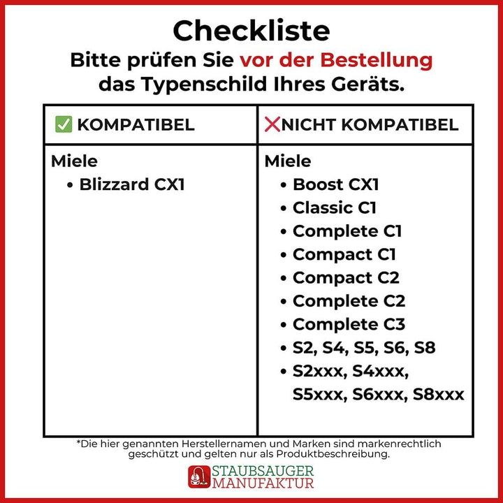 PRIMEBAG - Saugschlauch kompatibel mit Miele Blizzard CX1 Serie - Staubsaugerschlauch inkl. Handgrif