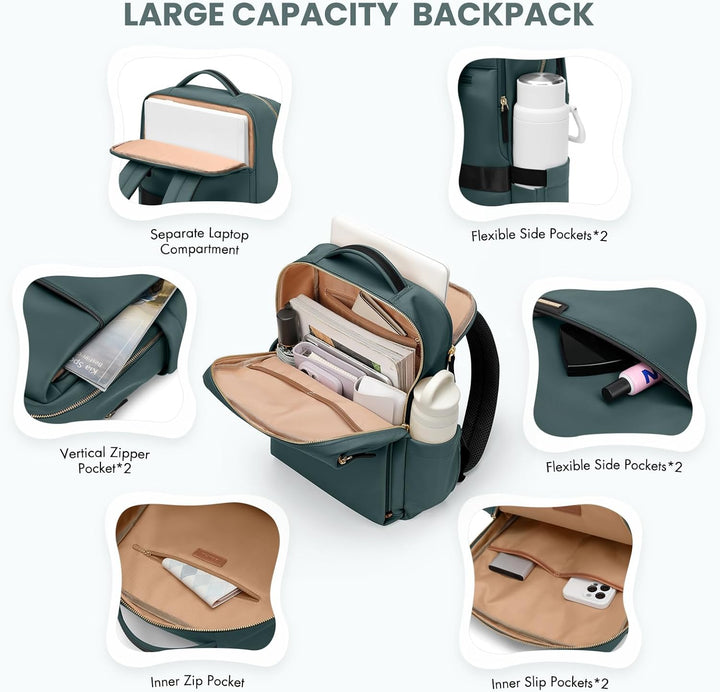 Laptop Rucksack, Rucksack Handgepäck 16 Zoll, Rucksack Damen und Herren, Taagesrucksäcke Wasserdicht