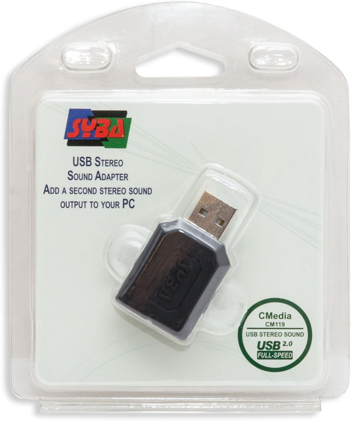 Syba Externer USB-Stereo-Sound-Adapter für Windows, Mac, Linux, zusätzliche Audioquelle mit 3,5-mm-A