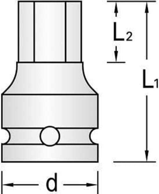 Kraftschraubersteckschlüsseleinsatz IN K 32 3/4 Zoll SW 14mm L.65mm GEDORE 14 mm, 14 mm