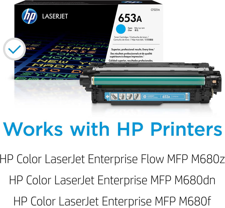 HP 653A (CF321A) Blau Original Toner für HP Color Laserjet Enterprise M680 Cyan, Cyan