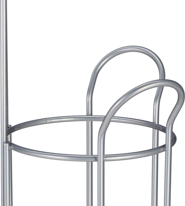 Relaxdays Toilettenpapierhalter stehend, mit Ablage, 3 Rollen Klopapier, modern, Metall, HBT: 57,5x1