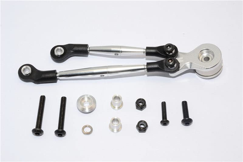 Aluminium Hi-Torque Servo Saver 25T with Aluminium Tie Rod for Tamiya 1/12 RC Lunch Box - Silver