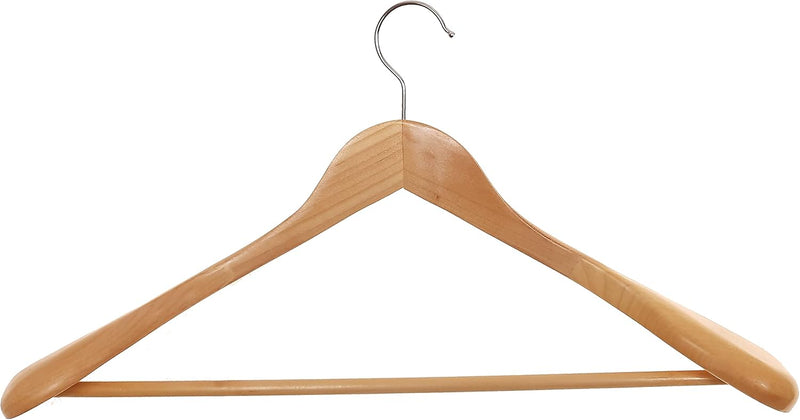 Hagspiel Kleiderbügel aus Holz, Schulterbügel, Mantelbügel aus Holz (5 St. Holz mit Steg), 5 St. Hol