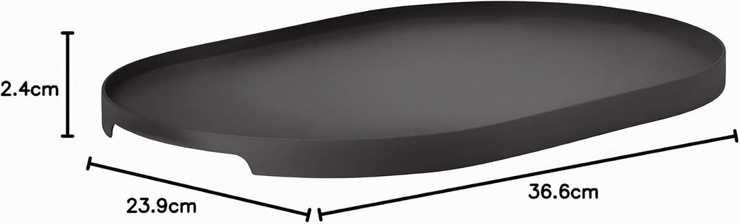 Zone Denmark Singles Serviertablett, Dekoratives Tablett aus Metall, 35 x 23 cm, Schwarz