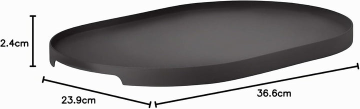 Zone Denmark Singles Serviertablett, Dekoratives Tablett aus Metall, 35 x 23 cm, Schwarz
