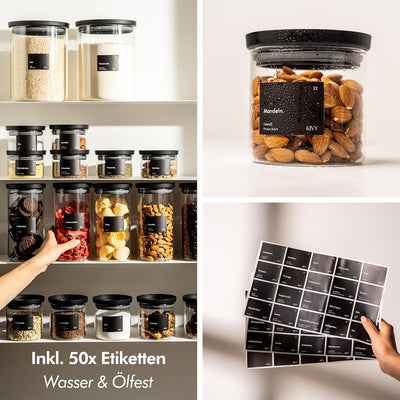 KIVY Grosses Vorratsglas mit transparenten Glasdeckel [3000ml] Luftdichtes - für Waschmittel - Wasch