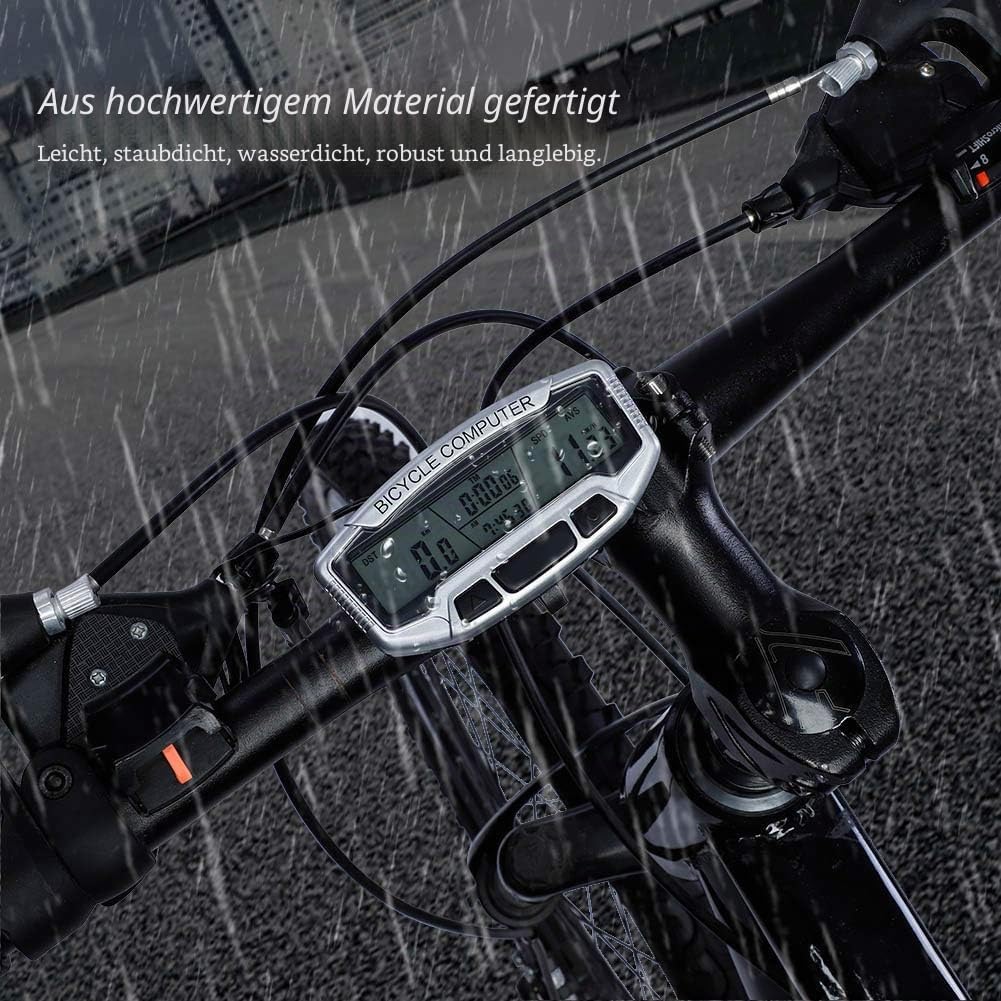 Wasserdichter Kabelgebundener Fahrradcomputer-Kilometerzähler für den Aussenbereich, Leichter Fahrra