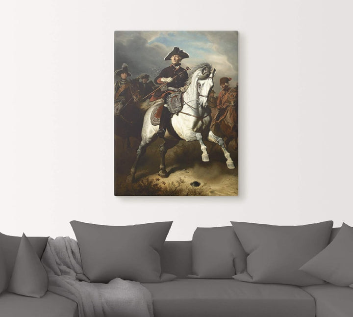 ARTland Leinwandbild Wandbild Bild auf Leinwand 45x60 cm Wanddeko Preussen Alte Fritz König Friedric