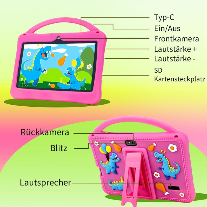 Veidoo 7-Zoll Android Tablet für Kinder, 2 GB RAM, 32 GB Speicher, AIWAWA Apps mit Elternkontrollen,