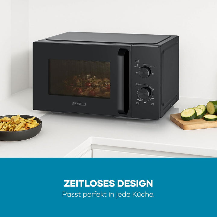 Severin Mikrowelle Solo, zum Auftauen und Erhitzen, XXL Innenraum, 28 L, Mikrowellengerät mit heraus