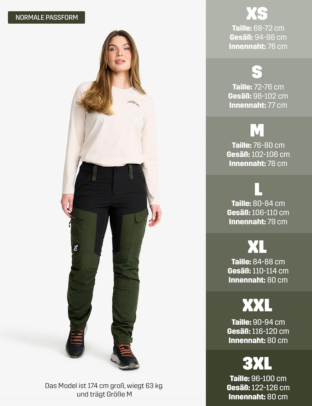 RevolutionRace Damen RVRC GP Pants, Hose zum Wandern und für viele Outdoor-Aktivitäten S Forest Gree