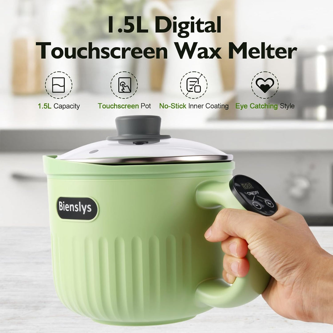 1,5L Elektrischer Wachsschmelztiegel mit Digitalem Touchscreen – Antihaftbeschichtung &amp; Präziser Tem