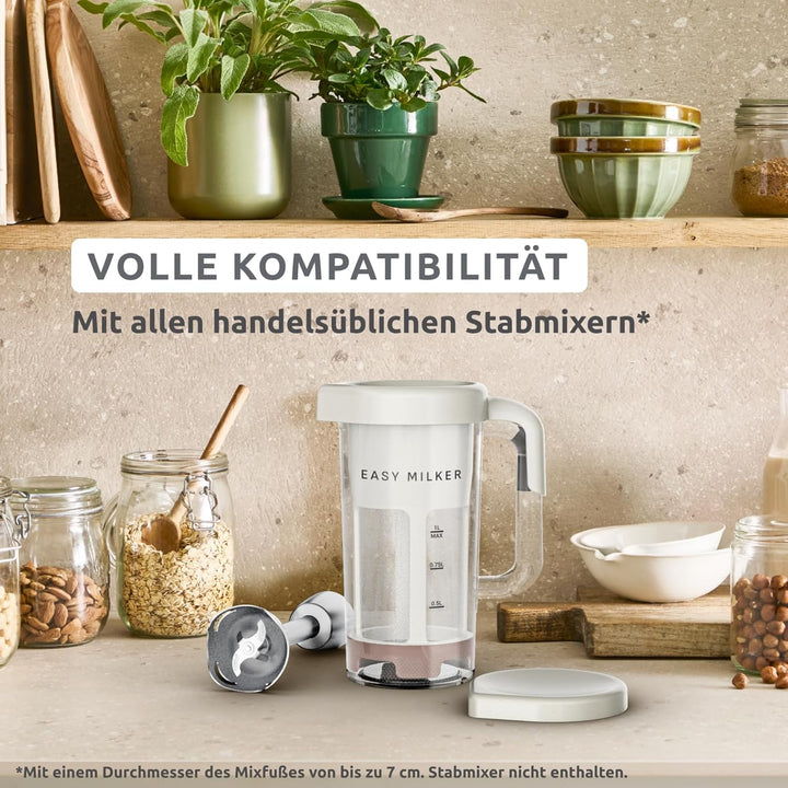 Tefal Easy Milker Pflanzenmilchmaschine, 1 Liter, schnell und einfach, kompatibel mit allen Stabmixe
