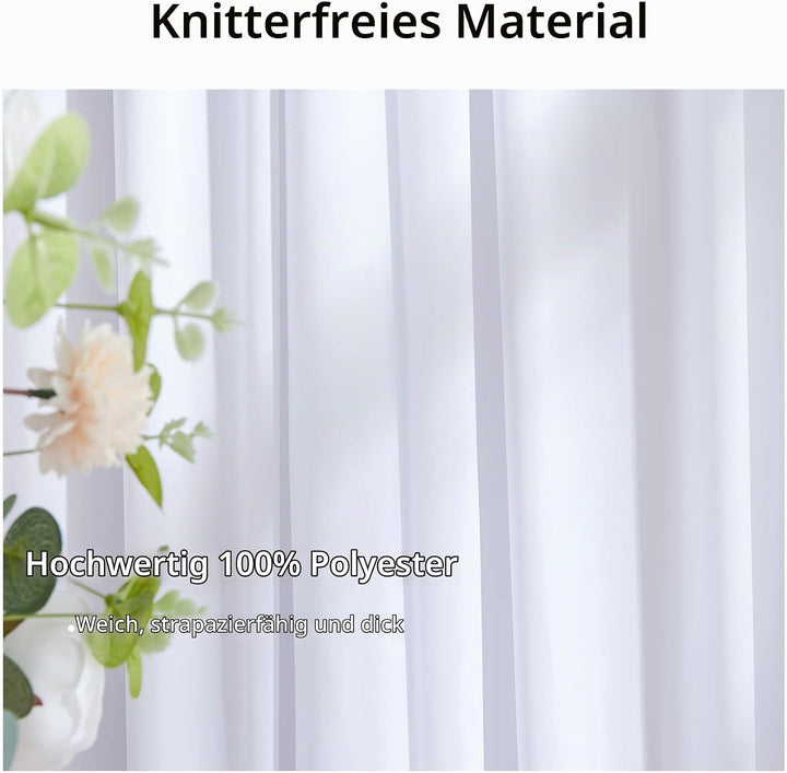 HBBMAGIC 2 Stücke 1,5×3cm Weiss Hintergrund Vorhänge für Hochzeit Party 100% Polyester Falten freie