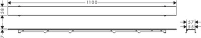 hansgrohe Fertigset Duschrinne RainDrain Rock, befliesbare Abflussrinne 1000mm, Bodenablauf Dusche k