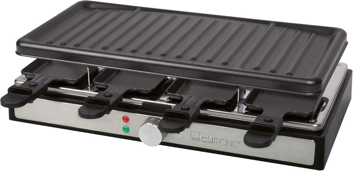 Clatronic RG 3757 Raclette-Grill, 1400 Watt, für bis zu 8 Personen, Grillfläche: ca. 42 x 21 cm, ele