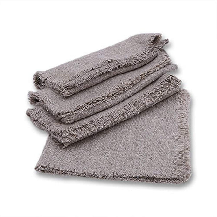 LinenMe, Naturleinen, 48,3 x 48,3 cm, Rustikale Servietten, 48 x 48 cm, naturfarben, 4 Stück, Leinen