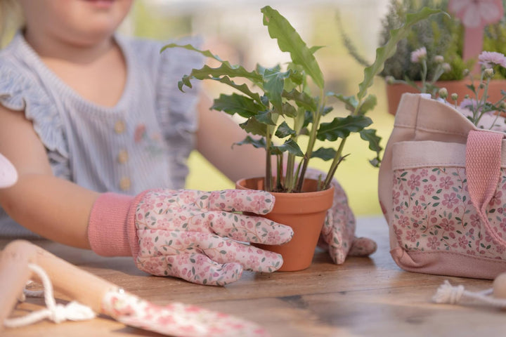 Little Dutch Gartengeräte Set - Gartenspielzeug für Kinder - inklusive Tasche, Handschuhe, Giesskann