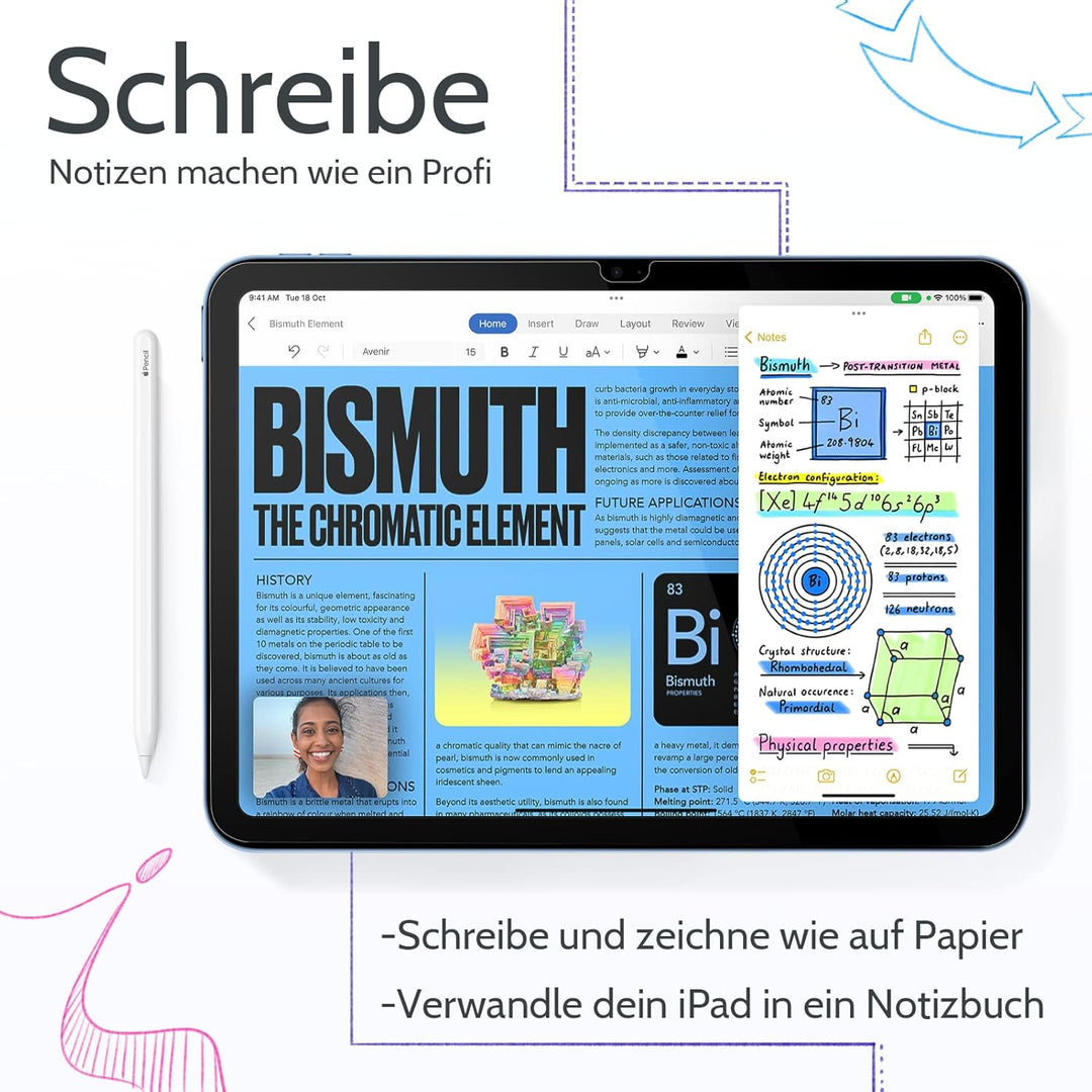 2 Stück Papier Schutzfolie für iPad 10. Generation 10,9 Zoll 2022, Matte Paper Folie Blendfreiem Dis