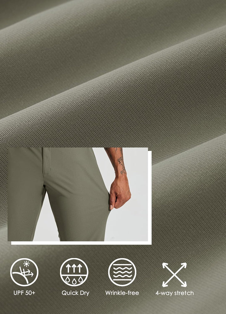 WILLIT Herren Golfhose Stretch Kleid Hose Slim Fit Schnelltrockner Casual Arbeitshose Stretchhose La