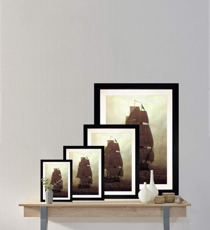 Bild mit Rahmen - Caspar David Friedrich Segelschiff 40x60 cm ca. A2 - Gerahmter Kunstdruck inkl. Ga