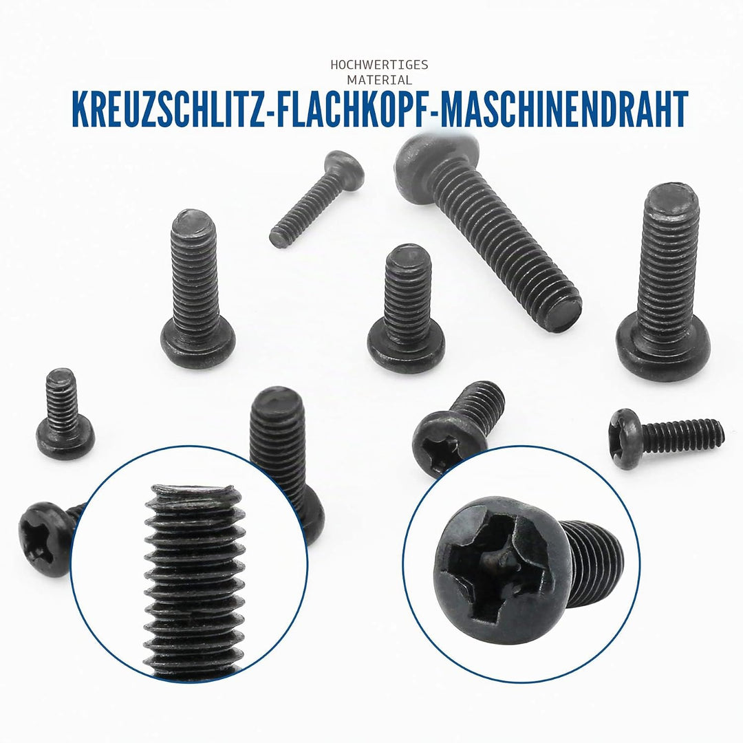 NINDEJIN 650 Stück Laptop Schrauben sortierten Set, M1.4 M1.7 M2 M2.5 M3 Reparatur PC Schraube für U