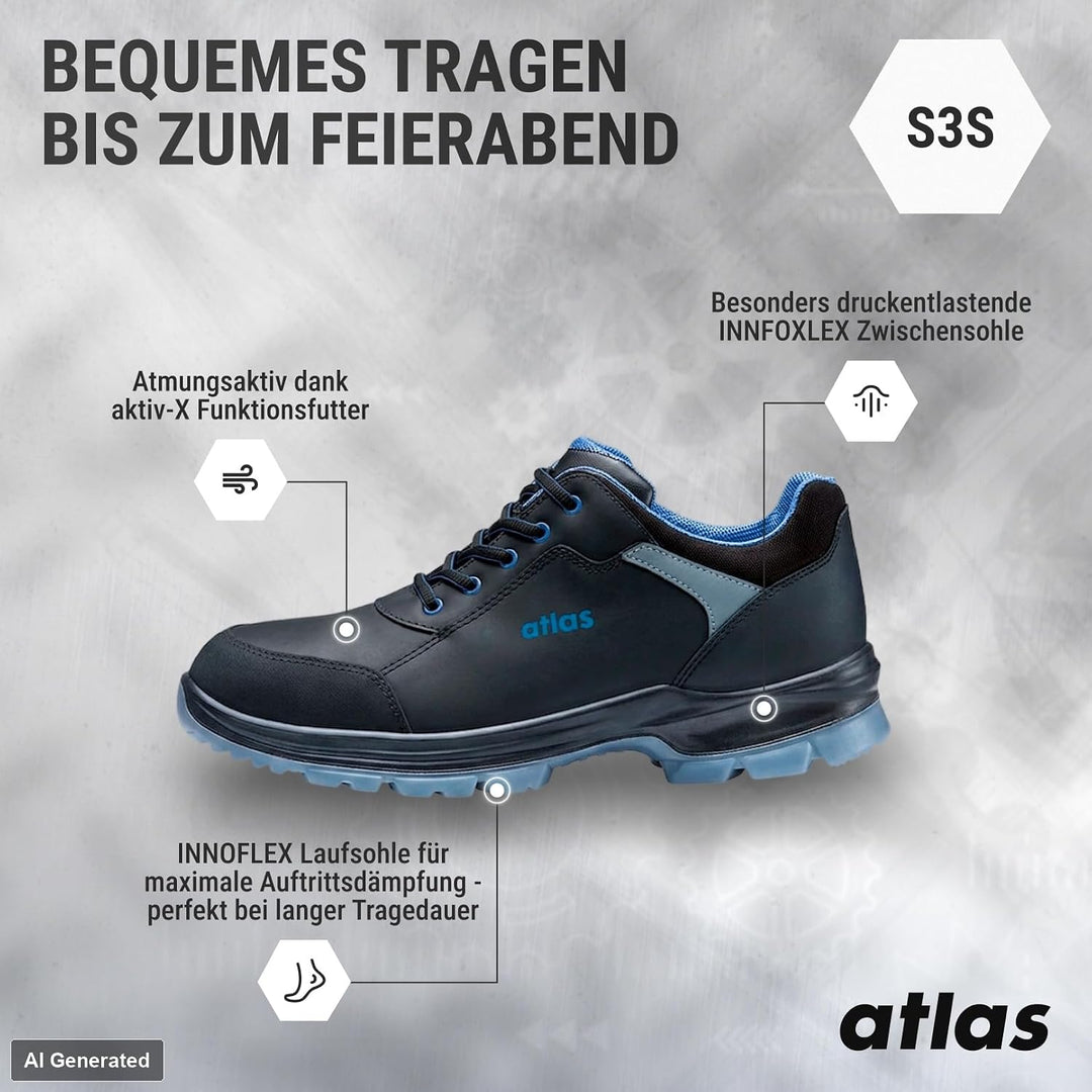 Atlas alu-tec 565 XP ESD Sicherheitschuhe Arbeitsschuhe für Herren und Damen S1P leicht, robust, Alu