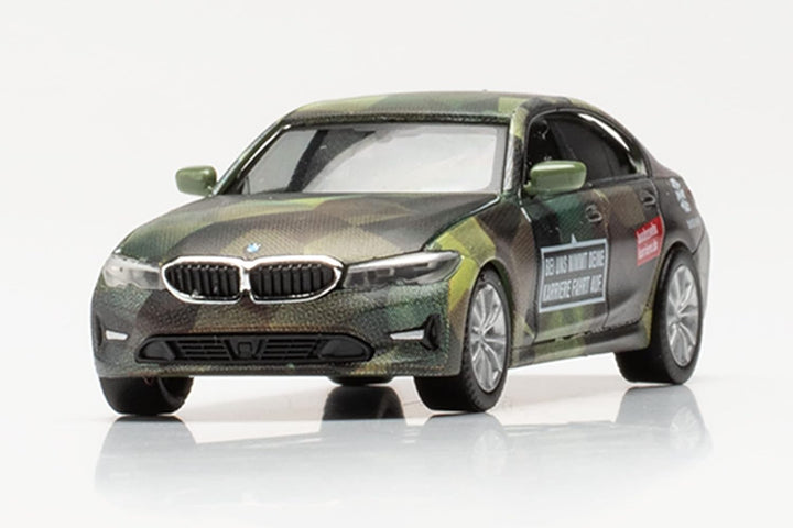 Herpa Modellauto BMW 3er Limousine „Bundeswehr Personal“, originalgetreu im Massstab 1:87, Auto Mode