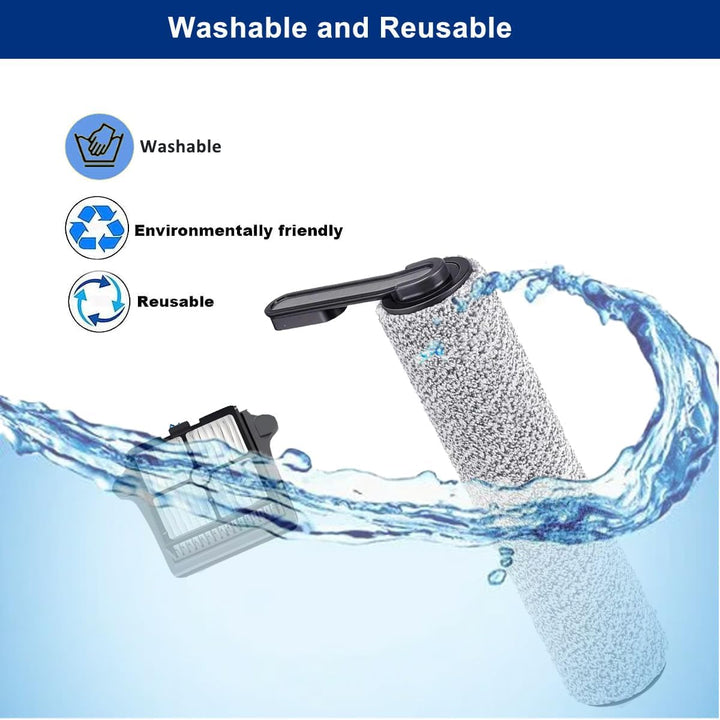 Zubehör für Tineco iFLOOR 5 Breeze Complete, 2 Bürstenrolle 3 Filter Nass Trockensauger Ersatzteile,