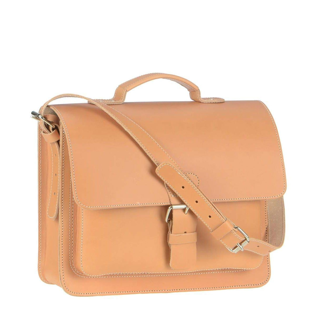 Ruitertassen Aktentasche Leder 36cm Damen Herren Business Schule 1 Fach Uni Umhängetasche Natur