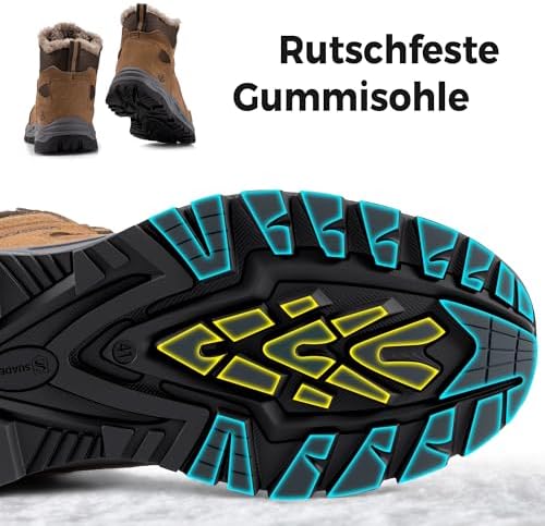 JACKSHIBO Winterschuhe Herren Winterstiefel damen mit Warm Gefüttert Wasserdicht Schneeschuhe Rutsch