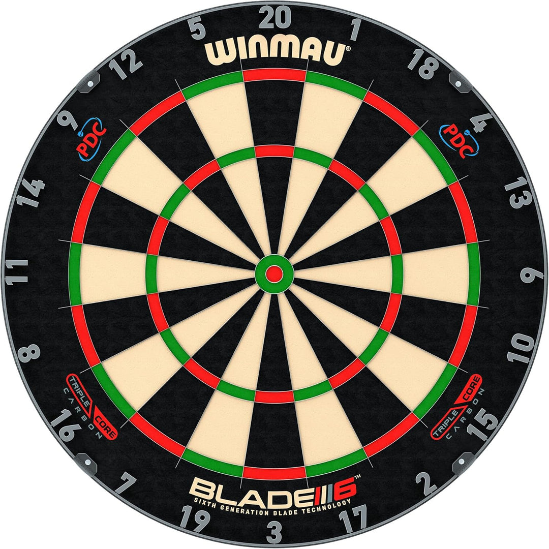 WINMAU Blade 6 Series Professional Bristle Klassische Dartboard Blade 6 Triple Core Carbon, Blade 6
